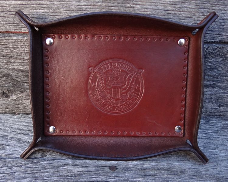 Leather Proud to be an American Valet Tray