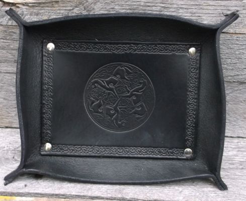 Leather Celtic Horses Valet Tray