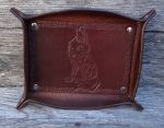 Leather Howling Celtic Wolf Valet Tray