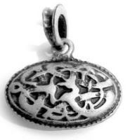 Midgard Serpent Oval Pendant Antique Silver